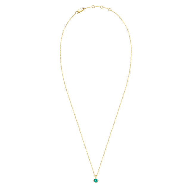 Lab-grown Emerald Gemstone Pendant Necklace