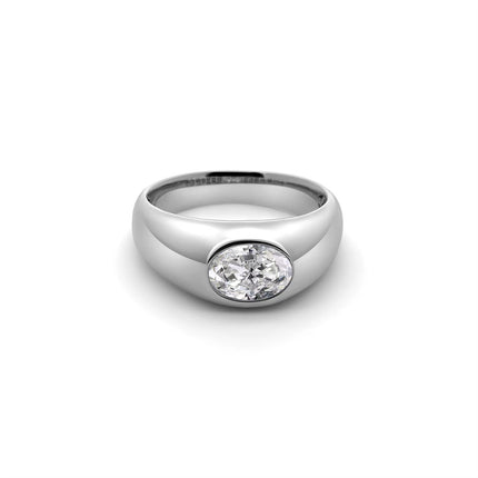 Nouveau Vintage Lab-Grown Oval Diamond Ring 1ct