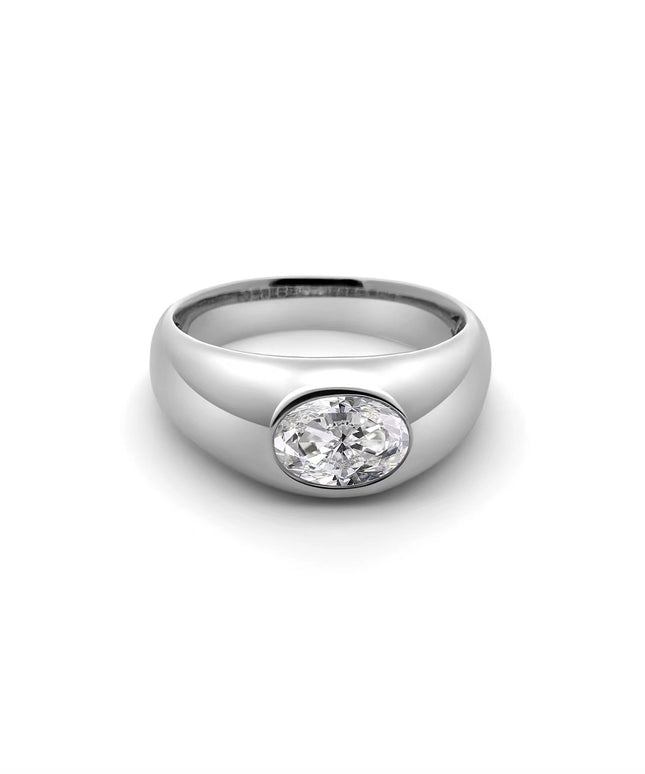 Nouveau Vintage Lab-Grown Oval Diamond Ring 1ct