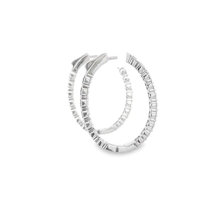 Lab-grown Diamond Round Cut Hoops (5.48 ct. tw.) in 18k white gold