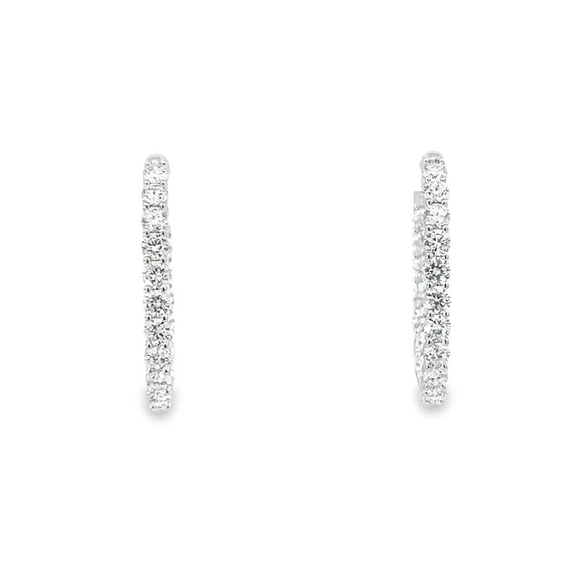 Lab-grown Diamond Round Cut Hoops (5.48 ct. tw.) in 18k white gold