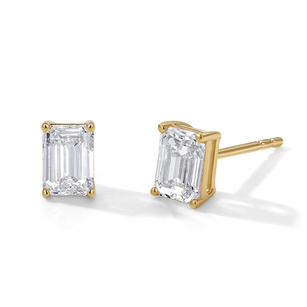 GJ Elementary Emerald Lab Diamond Stud Earrings (1 ct. tw.)