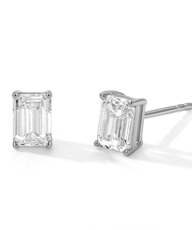 GJ Elementary Emerald Lab Diamond Stud Earrings (1 ct. tw.)