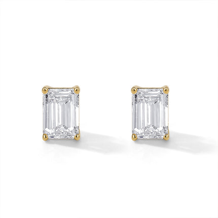 GJ Elementary Emerald Lab Diamond Stud Earrings (1 ct. tw.)