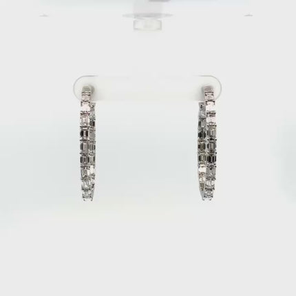 Gemmy Jammy Emerald Cut Lab-Grown Diamond Hoop Earrings 5.4ct video