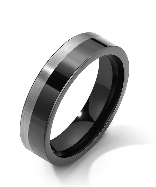 Signature Ring Sleek Black Tungsten Wedding Band